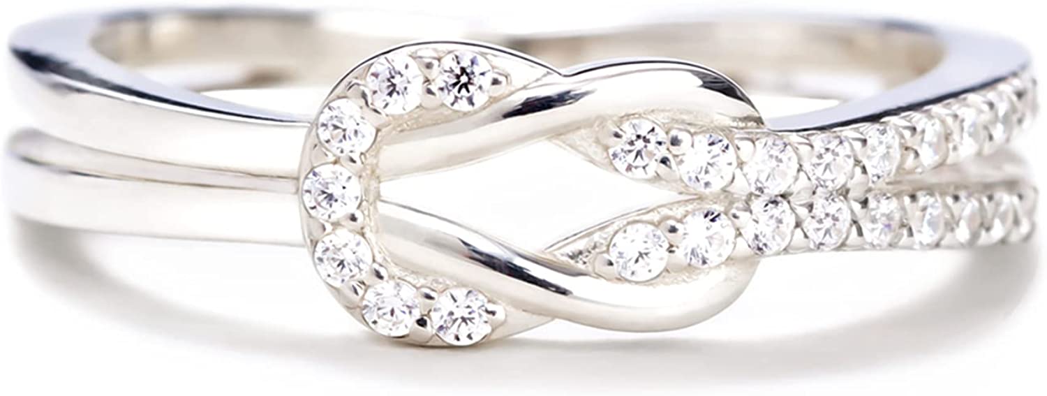 230816064440596_1 The Love Between Mother and Daughter is Forever Mother Daughter Ring, Story Jewellery Mother Daughter Square Knot Ring for Women, Friends, Mothers Day Birthday Christmas Gifts Jewelry Gift for Women - Image 1